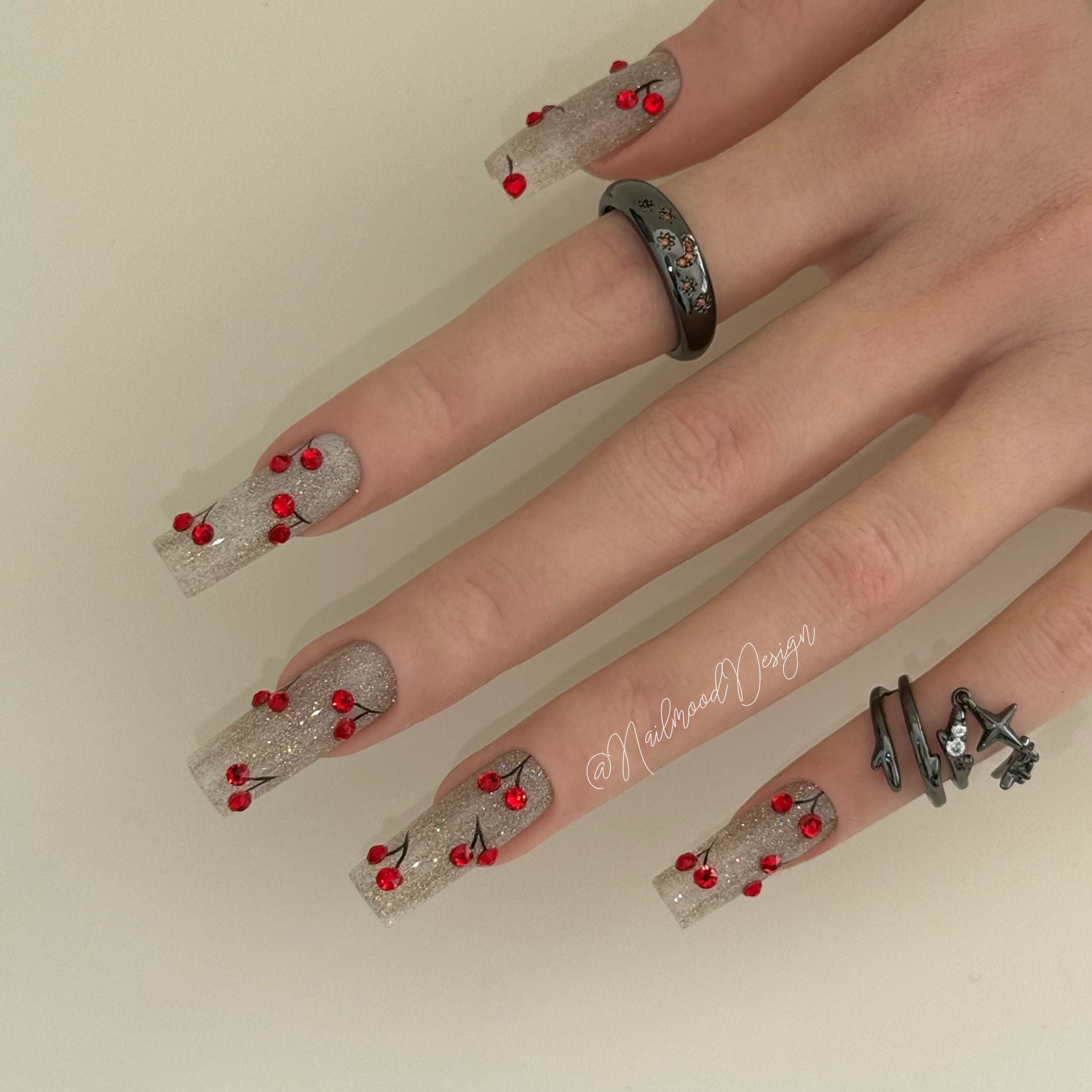 Diamond Cherry Clash Press-ons