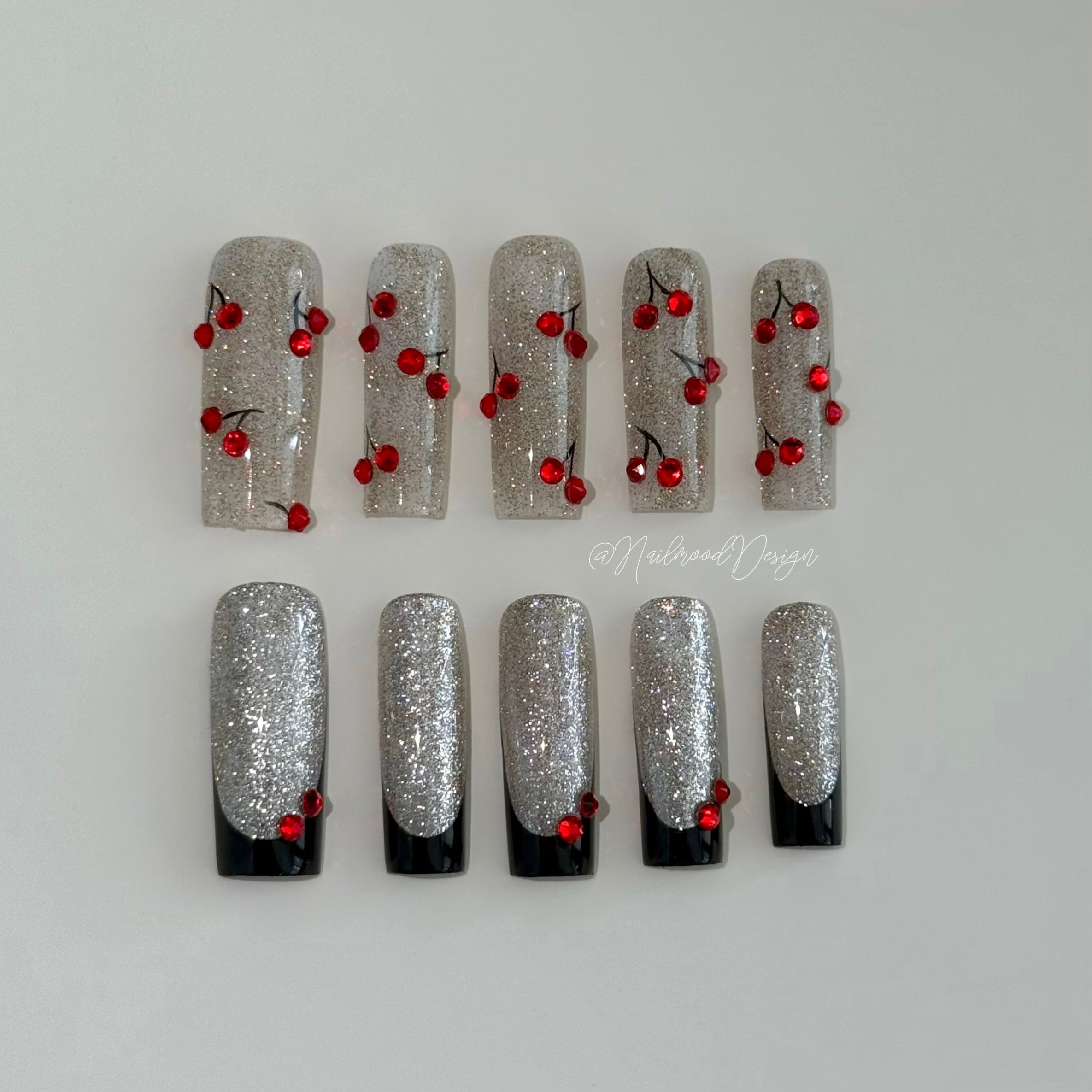 Diamond Cherry Clash Press-ons
