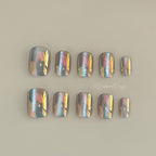 Neon Nebula Press-ons Short Square
