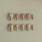 Neon Nebula Press-ons Short Square