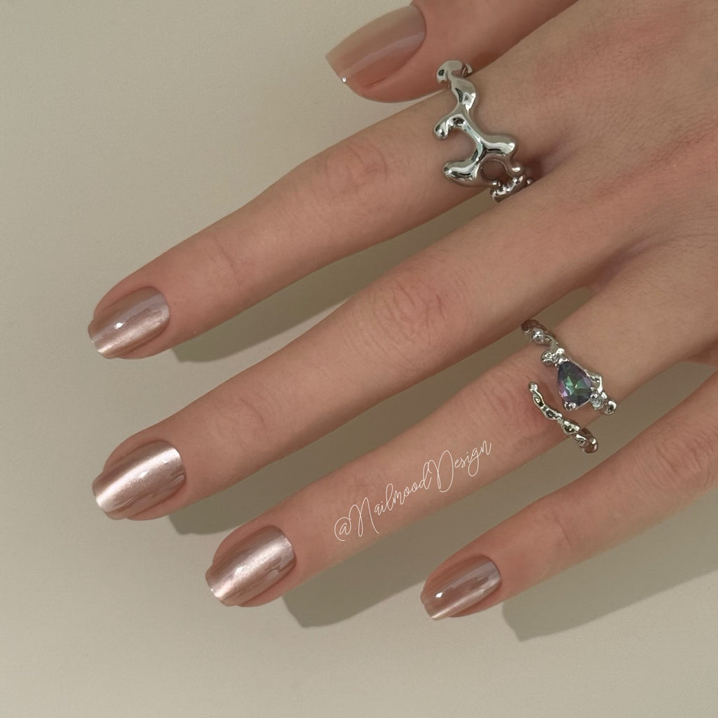 Nude Glow Press-ons Short Square