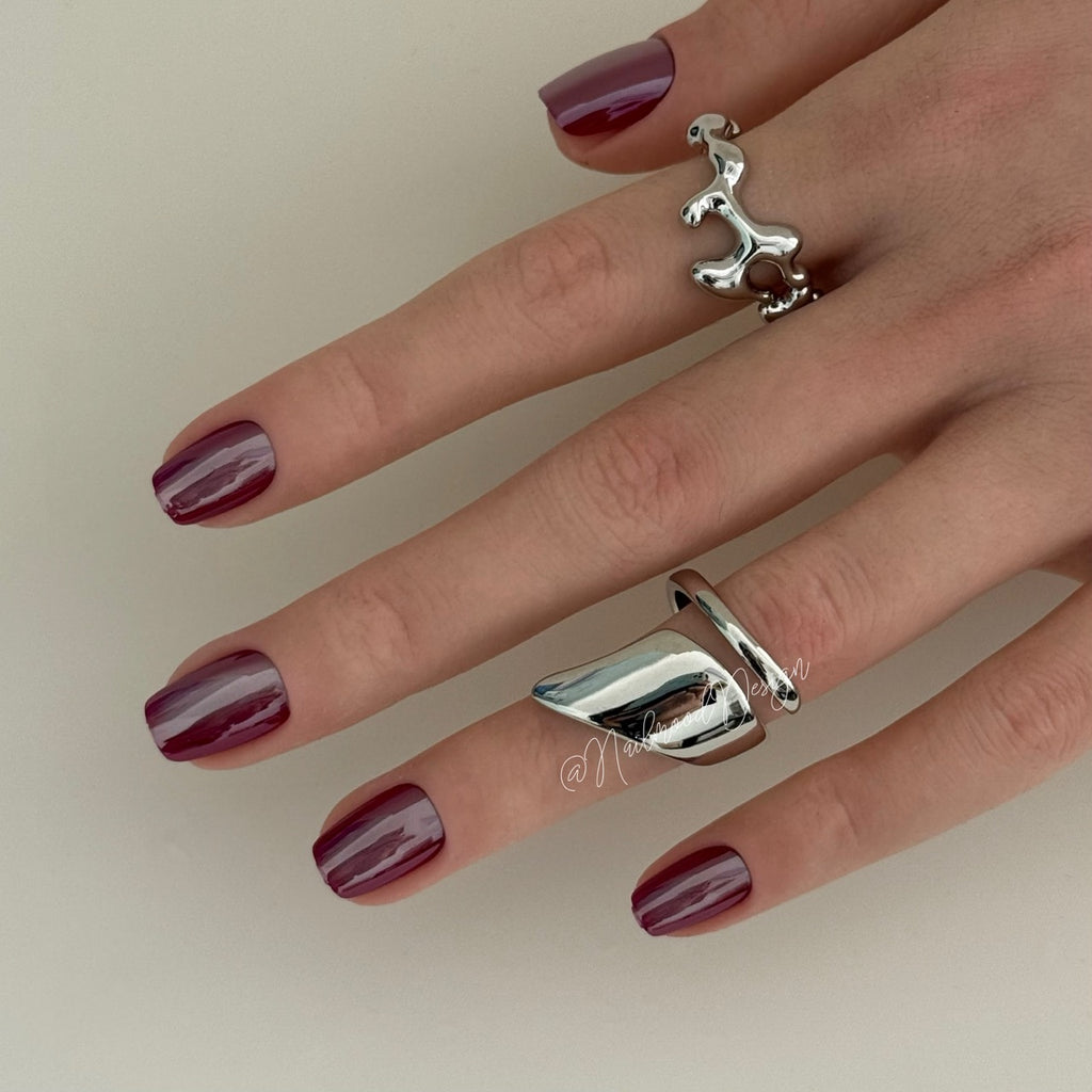 Velvet Wine Flash Press-On Nails
