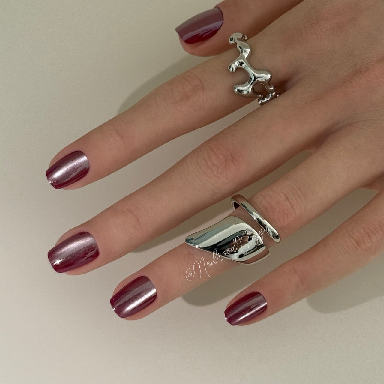 Velvet Wine Flash Press-On Nails
