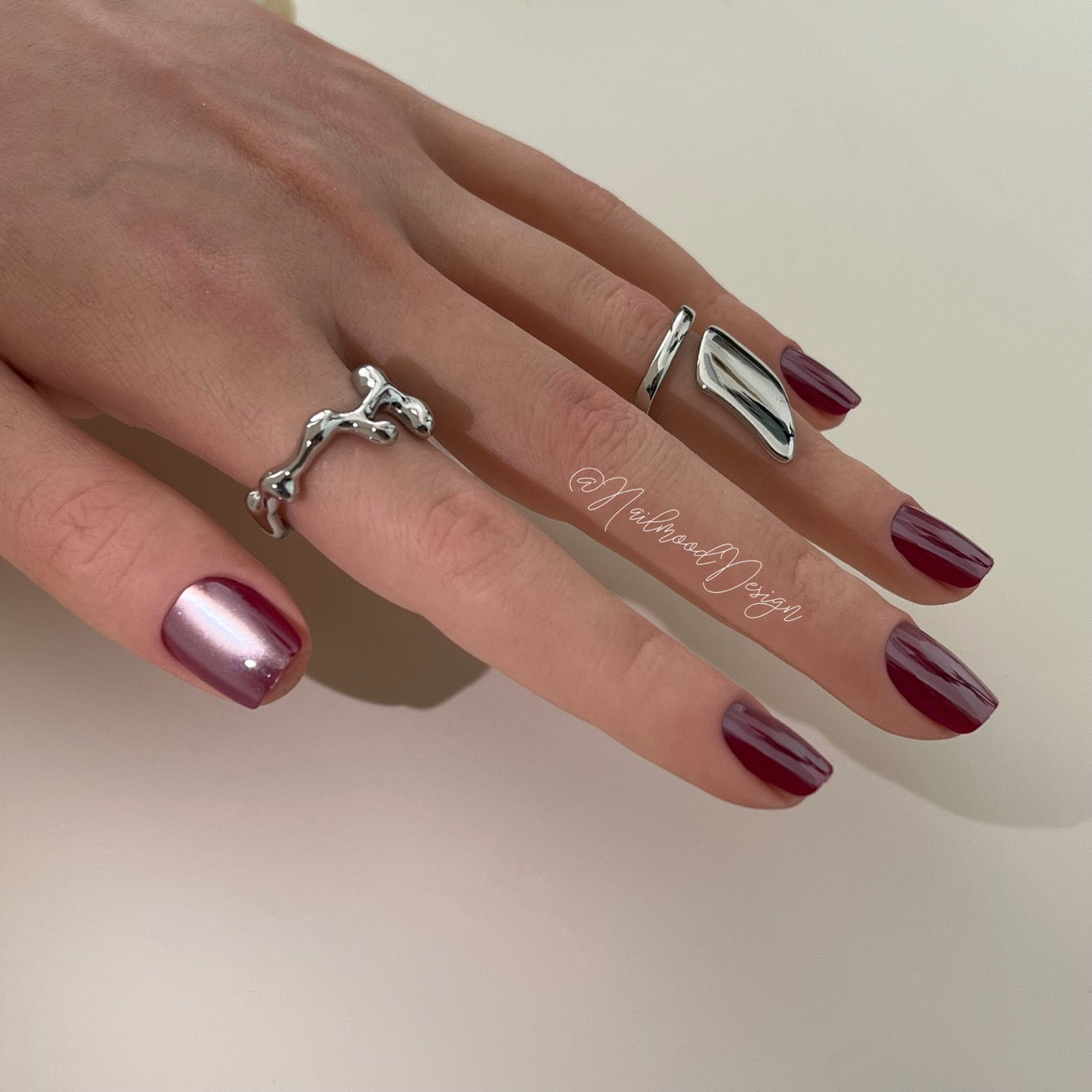 Velvet Wine Flash Press-On Nails