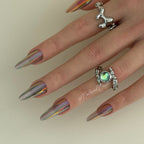 Neon Nebula Press-ons Long Oval