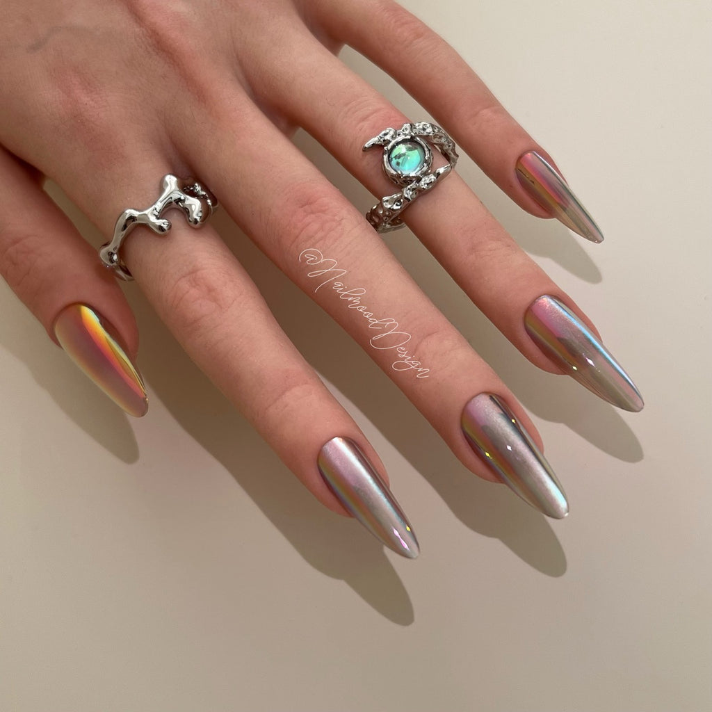 Neon Nebula Press-ons Long Oval