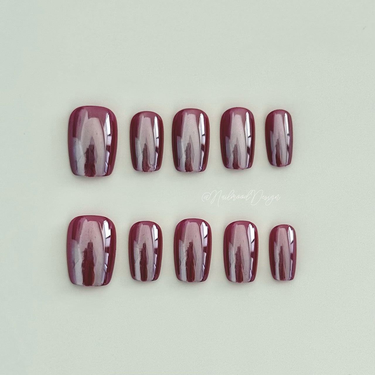Velvet Wine Flash Press-On Nails