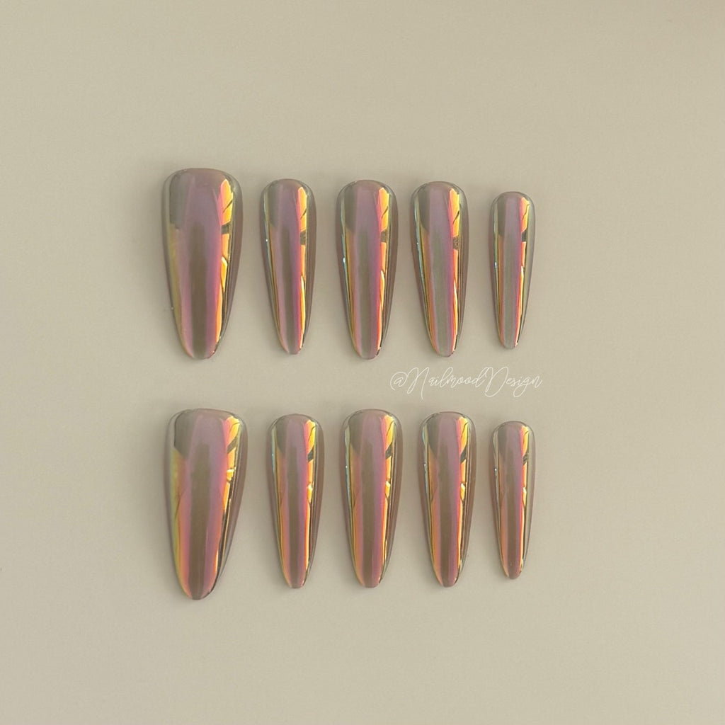 Neon Nebula Press-ons Long Oval