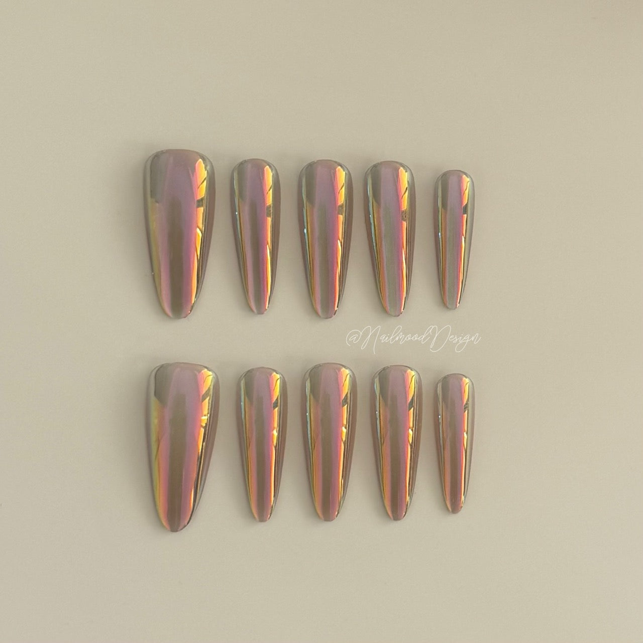Neon Nebula Press-ons Long Oval