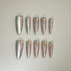 Neon Nebula Press-ons Long Oval