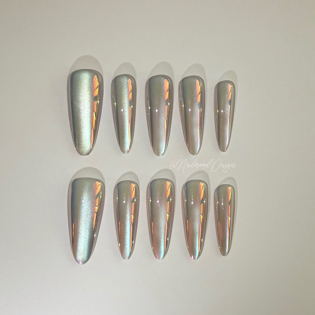 Neon Nebula Press-ons Long Oval