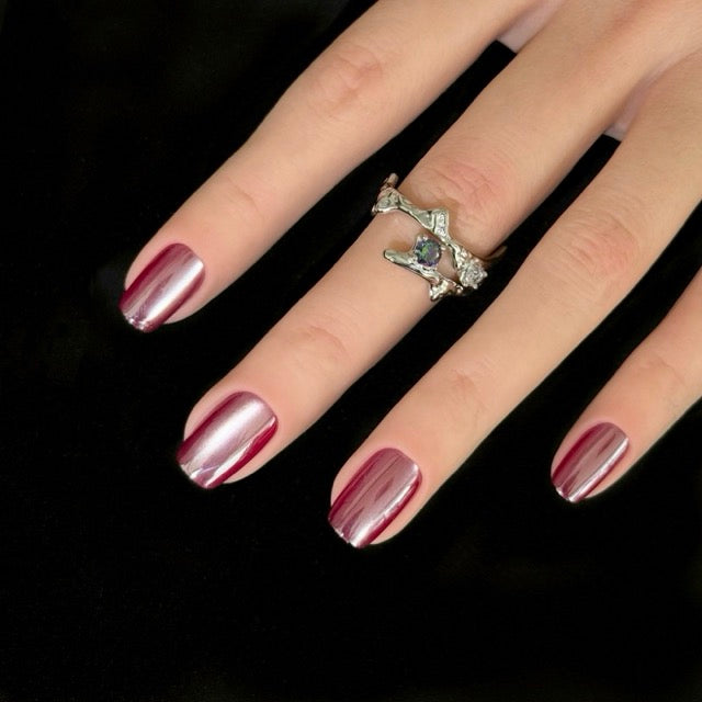 Velvet Wine Flash Press-On Nails